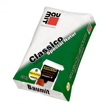 Минеральная декоративная  штукатурка Энерджи М (Baumit Classico Special Natur)  R 2.0 фактура "короед" серая мешок 25 кг